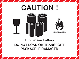 Lithium batteries warning